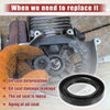 Black rubber engine crankshaft oil seal ring for toyota land cruiser 1984-1988 shown from back side