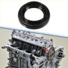 Black rubber engine crankshaft oil seal ring for toyota rav4 1998-2003 showing back side of the seal