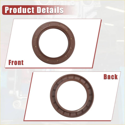 Brown rubber engine crankshaft oil seal ring with circular design and rectangular ridges for toyota tacoma 2005-2015