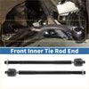 Black and silver front inner tie rod end links for toyota matrix 2009-2014 installed with components in steering system
