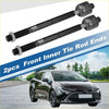 Black front inner tie rod end links for Toyota rav4 with threaded metal shafts and hexagonal nuts, set of 2