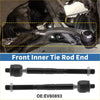 Black and silver front inner tie rod ends with threaded shafts and rubber boots for toyota sienna 2004-2010