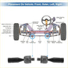Black metal front inner tie rod end links with threaded ends for 1995-2004 toyota tacoma shown from back side