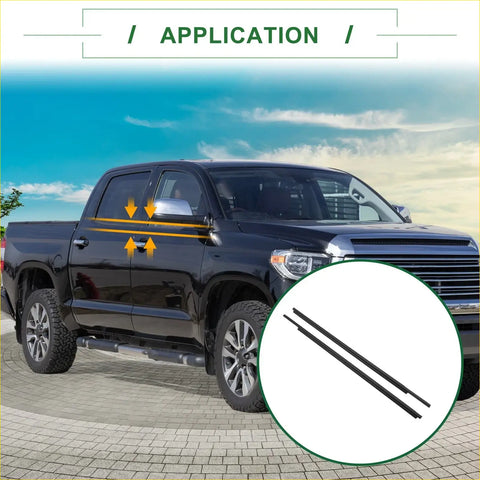 Black rubber window visors weatherstrip seals for toyota tundra front left right perfect for 4wd ute offroad