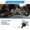 Silver metal front lower ball joints with black rubber boots and threaded shafts for 1989-1996 toyota 4runner shown installed and alone