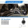 Silver and black front lower ball joint kit with spherical bearing metal housing and hardware for toyota tacoma
