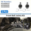 Silver and black front lower ball joints kit with metal retaining rings for 2005-2022 toyota tacoma vehicles
