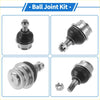 Front lower ball joint for toyota tacoma with stainless steel ball, black rubber boot, and threaded metal shaft