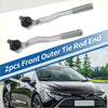 Silver metallic front outer tie rod end links with black rubber boots and threaded shafts for 1996-2002 toyota 4runner
