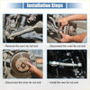 Silver metallic front outer tie rod end links with threaded ends and spherical joint for 4wd ute offroad use