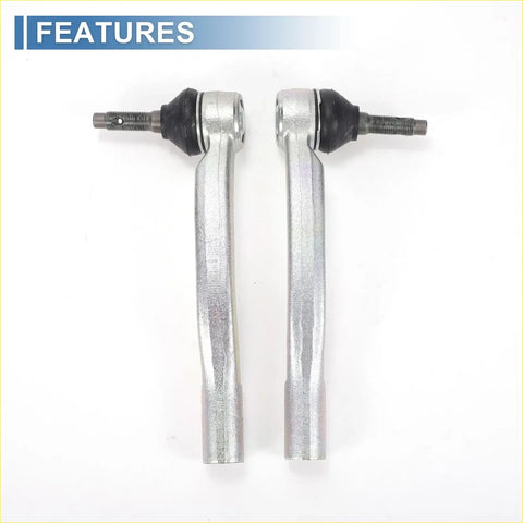 Silver metal front outer tie rod ends with black rubber boots for toyota sienna 2011-2019 shown from front side