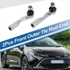 Silver metallic front outer tie rod ends with black rubber boots and threaded metal shafts for toyota tundra 2003-2006