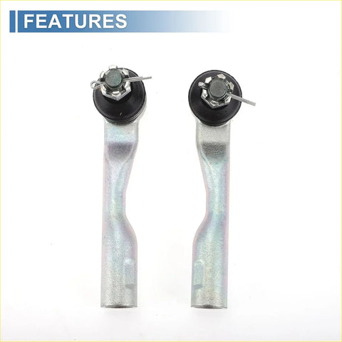 2 x front outer tie rod ends for toyota tundra 2003-2006 silver metal with black rubber boots and hexagonal nuts