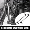 Black stabilizer sway bar links with spherical joints and threaded ends installed on toyota sienna front suspension