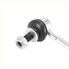 Silver metal front stabilizer sway bar link with black rubber bushing and threaded bolt for toyota tacoma tundra