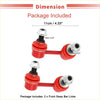 2 x front sway bar links kit for Toyota Tacoma 2001-2004 with red and silver metal and black rubber bushings