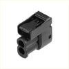 Black plastic ignition coil connector adapter plug kit with two circular openings and latch for 4wd ute offroad use