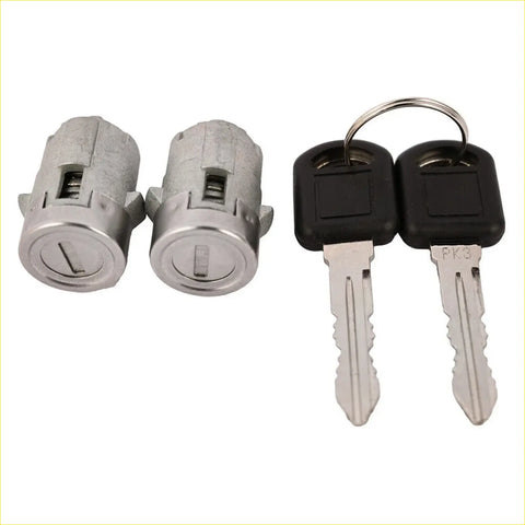 Silver ignition and door lock cylinders with black key fobs and silver keys for 2001 chevrolet silverado