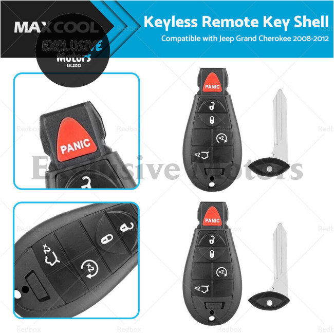 Jeep Grand Cherokee 2 x Keyless Key Fob (2008-2012)