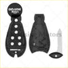 Black plastic keyless key fob shell with six button indentations and metal key blade for jeep grand cherokee 2008-2012
