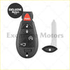 Black plastic keyless key fob with red panic button and silver metal key blade for jeep grand cherokee 2008-2012