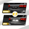 Back side of silver car rear bumper with integrated led license plate light assembly for toyota 4runner 2010-2023