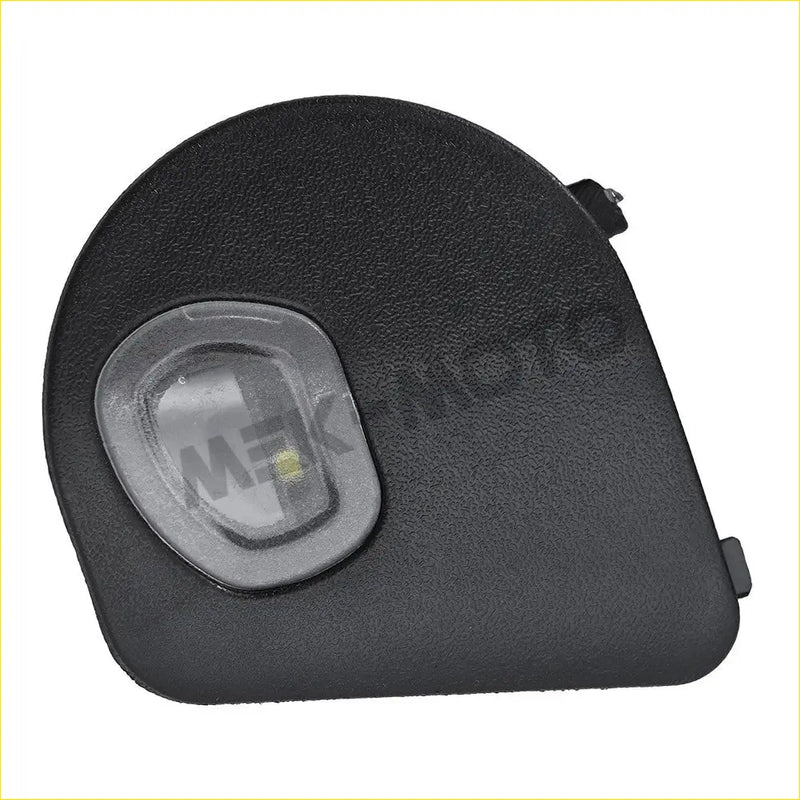 Black textured plastic side mirror cover with clear oval lens housing 2 x led puddle lights for dodge ram 2010 to 2019