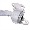 Silver metallic engine mount with cylindrical body and flanged brackets for rover evoque discovery sport control arm