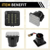 Black plastic license plate light tag lamp for Toyota Tundra with clear lens and led array shown from back side
