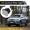 Black led license plate light for toyota tundra 2014-2019 with clear rectangular grid lens and mounting bracket
