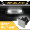 Black rectangular led rear bumper license plate light with clear lens and grid pattern for toyota tundra 2014-2019 back view