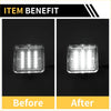 Clear plastic rectangular car trunk light with three vertical led strips for toyota tundra license plate lamp