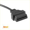 Black plastic obd2 diagnostic connector with 16-pin male interface for 4wd ute offroad toyota adapter cables