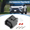 Gray plastic 2 pin cam position connector plug with three metal terminals and red caps for 4wd ute offroad Toyota use