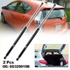 Black and silver car trunk lift supports for peugeot 207 rear boot struts model oe sg329019b shown from back side