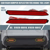 Red rectangular led rear bumper reflector brake tail lights with black plastic housing and wiring for toyota rav4, back view
