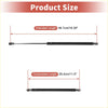 2 x rear hatch lift supports for Toyota Matrix 2009-2013 black gas struts with chrome ends shown extended and compressed