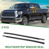 Black rubber rear left and right weatherstrip window seals for toyota tundra shown from the back side