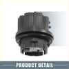 Black plastic automotive bulb socket with ribbed exterior and metal contacts for rear taillight module toyota land cruiser prado