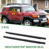 Black rubber rear weatherstrip window seal for Toyota FJ Cruiser 2007-2014 shown from the back side