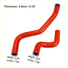 Bright orange silicone radiator hose with blue lining and markings for toyota starlet coolant system