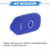 Blue silicone remote key fob cover for toyota 4runner and sequoia with white panic button and circular outline