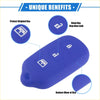 Blue silicone key fob cover with white embossed buttons for toyota 4runner sequoia remote key fob cases