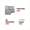 Gray plastic side marker light connector plug with orange accent for toyota 4wd ute offroad adapter kit back view