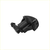 Black plastic windshield washer nozzle with curved angular design and threaded connector for Toyota Sienna 2004-2010