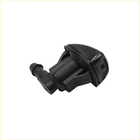 Black plastic windshield washer nozzle with curved angular design and threaded connector for Toyota Sienna 2004-2010