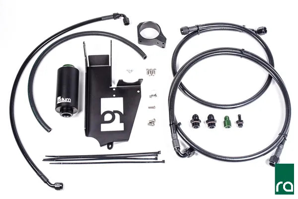 Radium Engineering Fuel Hanger Plumbing Kit, Stainless Filter (EVO 8-9) — fits Mitsubishi Evo 8