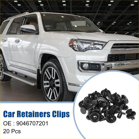 Black plastic front fender retainers clips model oe 9046707201 for toyota 4wd ute offroad use pack of 20