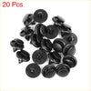 Black plastic push type car trim fasteners with round central pin and flared base for toyota scion front guard liner