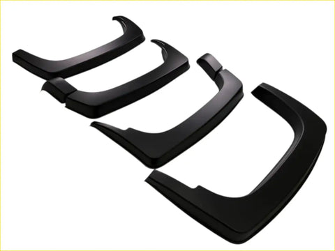 Black plastic fender flares with glossy finish and angular design for 2025+ byd shark smooth style